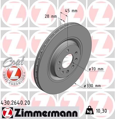 Zimmermann 430.2640.20 - Brzdový kotúč -