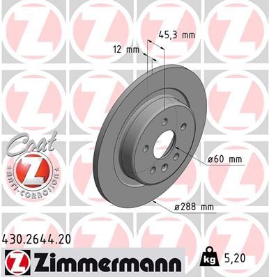 Zimmermann 430.2644.20 - Brzdový kotúč -
