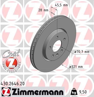 Zimmermann 430.2646.20 - Brzdový kotúč -
