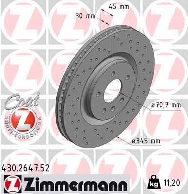 Zimmermann 430.2647.52 - Brzdový kotúč -