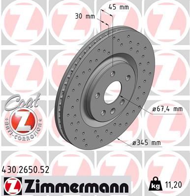 Zimmermann 430.2650.52 - Brzdový kotúč -