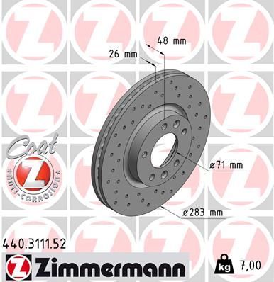 Zimmermann 440.3111.52 - Brzdový kotúč -