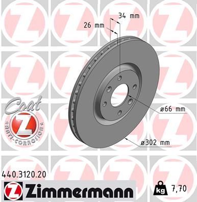 Zimmermann 440.3120.20 - Brzdový kotúč -