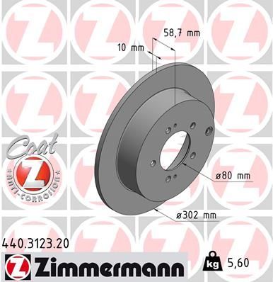 Zimmermann 440.3123.20 - Brzdový kotúč -