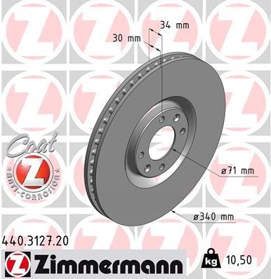 Zimmermann 440.3127.20 - Brzdový kotúč -