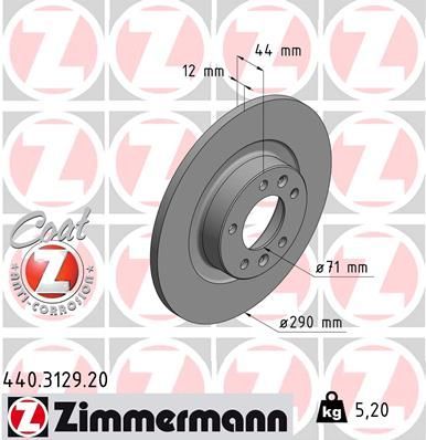 Zimmermann 440.3129.20 - Brzdový kotúč -