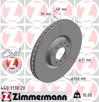 Zimmermann 440.3130.20 - Brzdový kotúč -