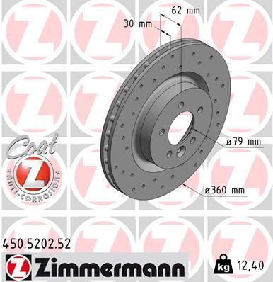 Zimmermann 450.5202.52 - Brzdový kotúč -