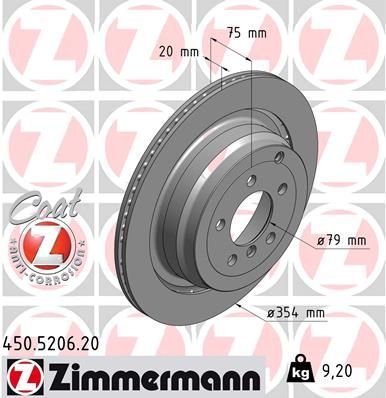 Zimmermann 450.5206.20 - Brzdový kotúč -