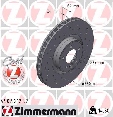 Zimmermann 450.5212.52 - Brzdový kotúč -