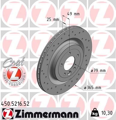 Zimmermann 450.5216.52 - Brzdový kotúč -