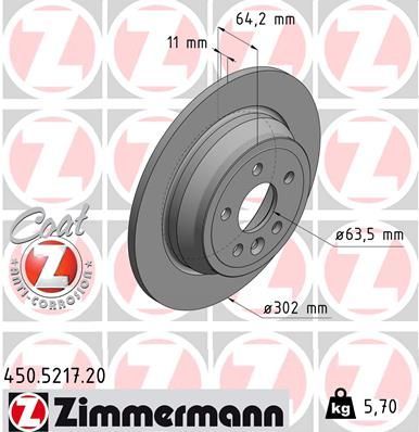 Zimmermann 450.5217.20 - Brzdový kotúč -