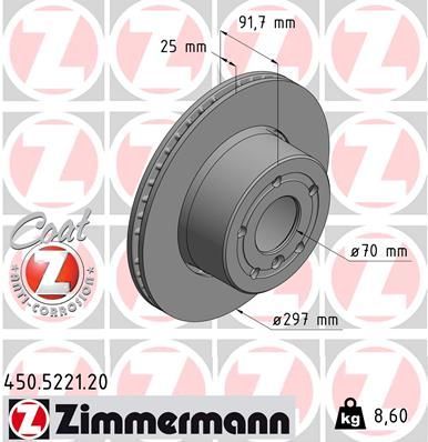 Zimmermann 450.5221.20 - Brzdový kotúč -