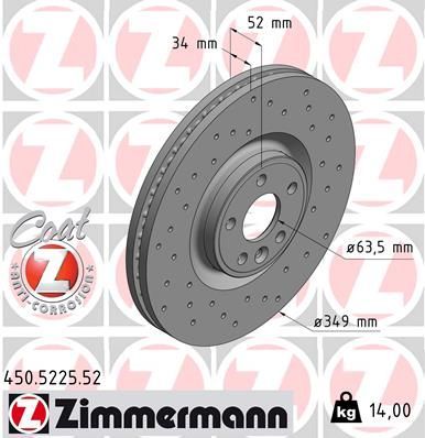 Zimmermann 450.5225.52 - Brzdový kotúč -
