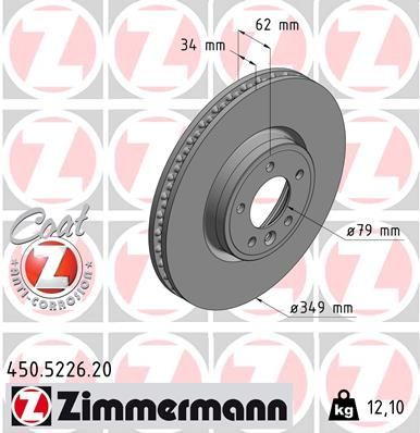 Zimmermann 450.5226.20 - Brzdový kotúč -