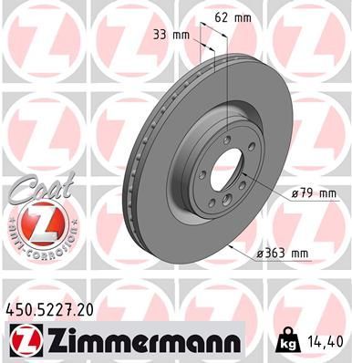 Zimmermann 450.5227.20 - Brzdový kotúč -