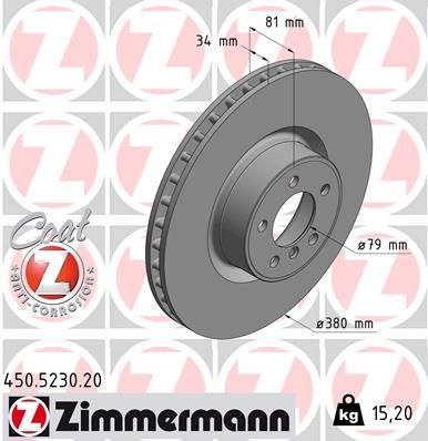 Zimmermann 450.5230.20 - Brzdový kotúč -