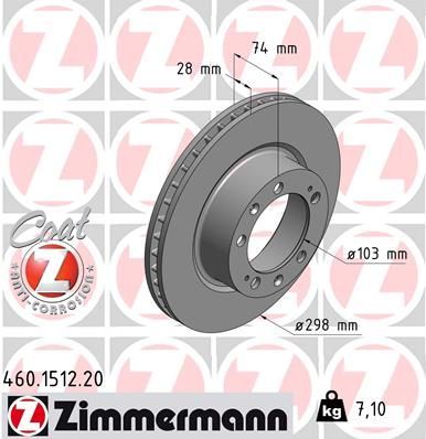 Zimmermann 460.1512.20 - Brzdový kotúč -