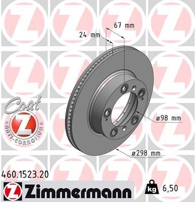 Zimmermann 460.1523.20 - Brzdový kotúč -