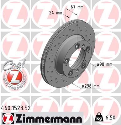 Zimmermann 460.1523.52 - Brzdový kotúč -