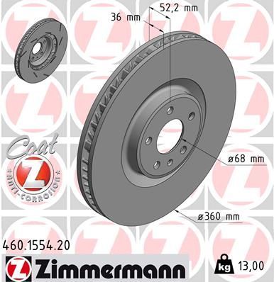 Zimmermann 460.1554.20 - Brzdový kotúč -
