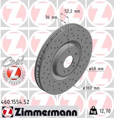 Zimmermann 460.1554.52 - Brzdový kotúč -