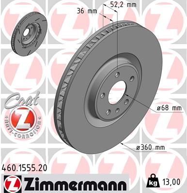 Zimmermann 460.1555.20 - Brzdový kotúč -