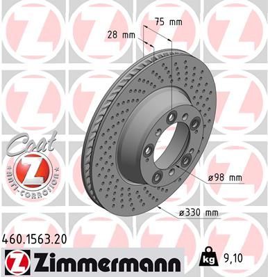 Zimmermann 460.1563.20 - Brzdový kotúč -