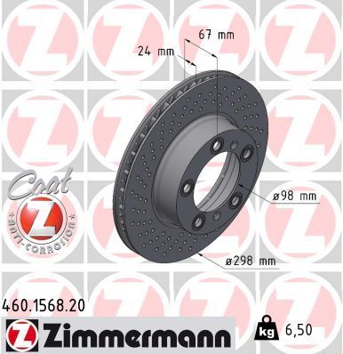 Zimmermann 460.1568.20 - Brzdový kotúč -