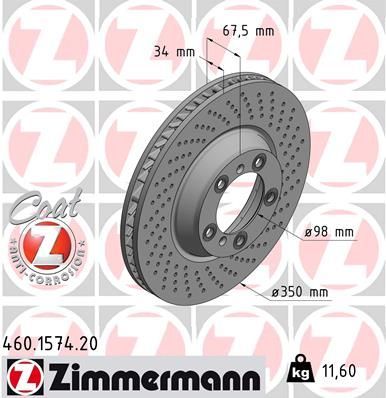 Zimmermann 460.1574.20 - Brzdový kotúč -