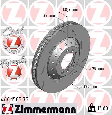 Zimmermann 460.1585.75 - Brzdový kotúč -