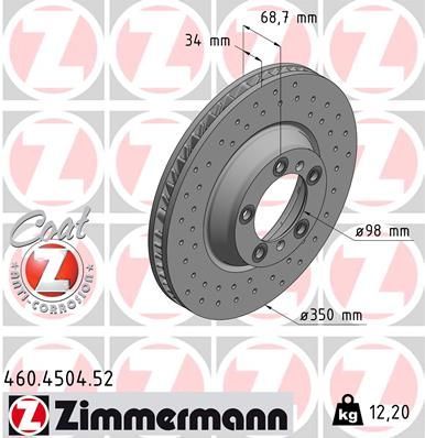Zimmermann 460.4504.52 - Brzdový kotúč -