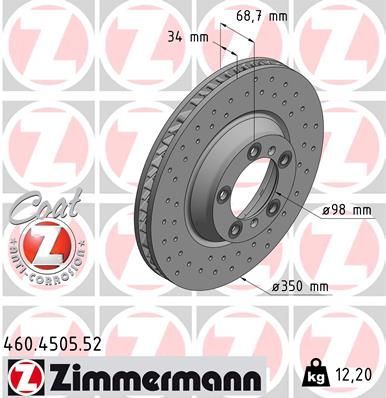 Zimmermann 460.4505.52 - Brzdový kotúč -