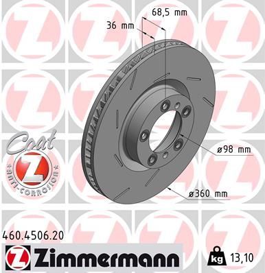 Zimmermann 460.4506.20 - Brzdový kotúč -