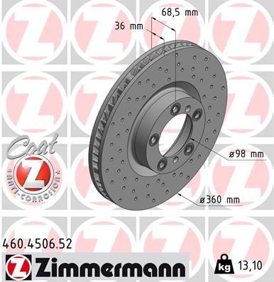 Zimmermann 460.4506.52 - Brzdový kotúč -