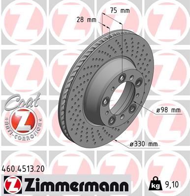 Zimmermann 460.4513.20 - Brzdový kotúč -