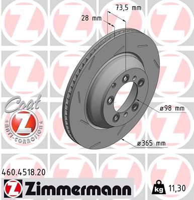 Zimmermann 460.4518.20 - Brzdový kotúč -