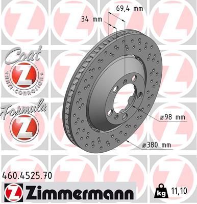 Zimmermann 460.4525.70 - Brzdový kotúč -