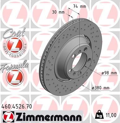 Zimmermann 460.4526.70 - Brzdový kotúč -