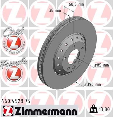 Zimmermann 460.4528.75 - Brzdový kotúč -