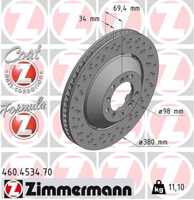 Zimmermann 460.4534.70 - Brzdový kotúč -