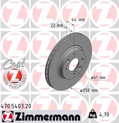 Zimmermann 470.5403.20 - Brzdový kotúč -