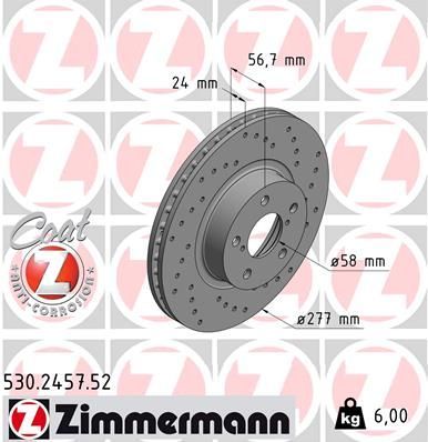 Zimmermann 530.2457.52 - Brzdový kotúč -