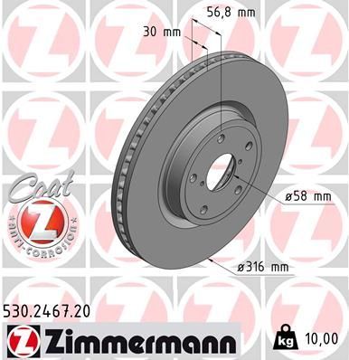 Zimmermann 530.2467.20 - Brzdový kotúč -