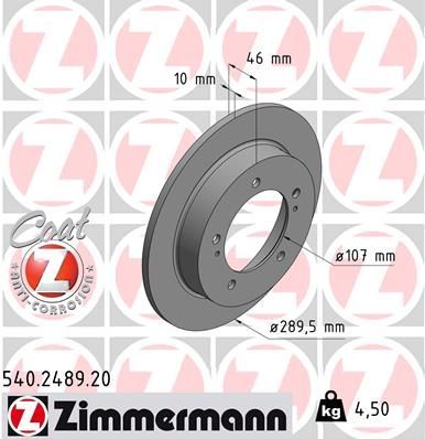 Zimmermann 540.2489.20 - Brzdový kotúč -