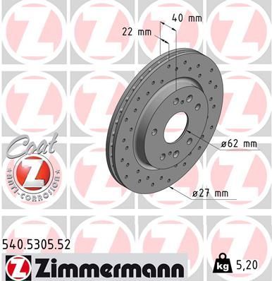 Zimmermann 540.5305.52 - Brzdový kotúč -