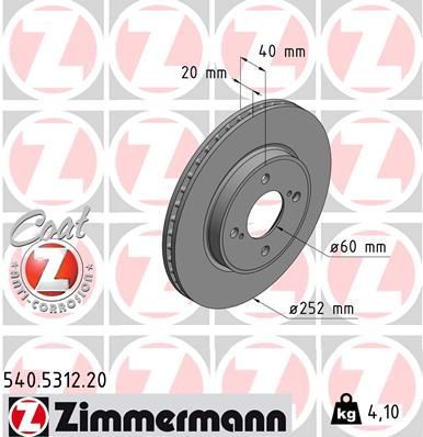 Zimmermann 540.5312.20 - Brzdový kotúč -