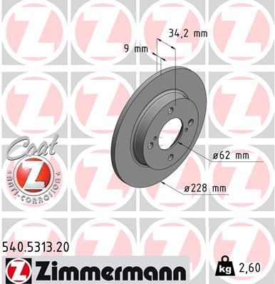 Zimmermann 540.5313.20 - Brzdový kotúč -