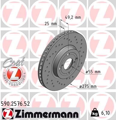 Zimmermann 590.2576.52 - Brzdový kotúč -