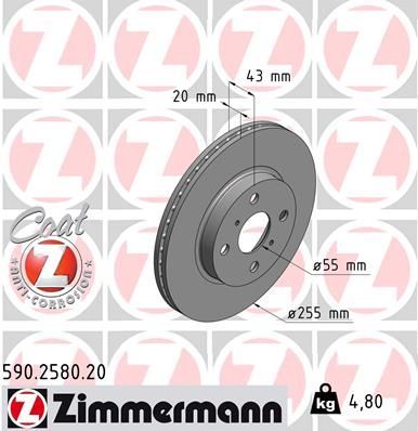 Zimmermann 590.2580.20 - Brzdový kotúč -